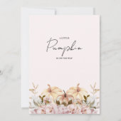 Fall Blush Boho Floral Little Pumpkin Baby Dusche Einladung (Rückseite)