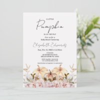 Fall Blush Boho Floral Little Pumpkin Baby Dusche