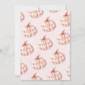 Fall Blush Floral Rustic Pumpkin 1st Birthday  Einladung (Rückseite)