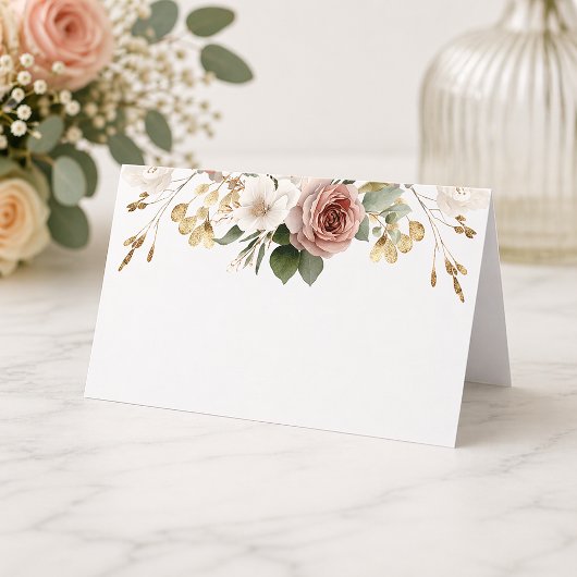 Fall Blush & Gold Brautparty Platzkarte