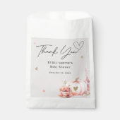 Fall Blush Pink Pumpkin Gold Herzlichen Dank Geschenktütchen (Vorderseite)