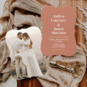 Fall Blush Terracotta Wedding Einladung