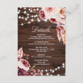 Fall Bohemische Rose Rustikale Holzhochzeiten Deta Begleitkarte (Vorderseite)