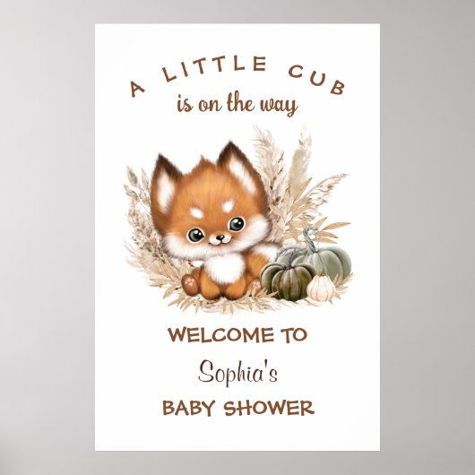 Fall Boho Baby Dusche Begrüßungszeichen Poster (Vorne)