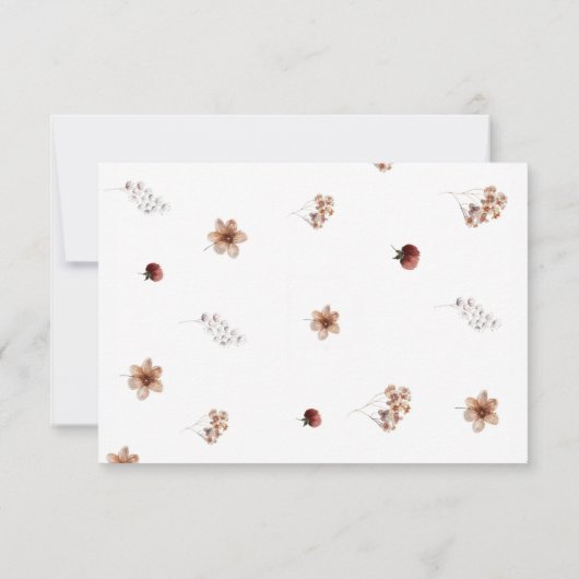 Fall Boho Baby Dusche Danke Karte (Rückseite)