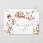 Fall Boho Baby Dusche Danke Karte (Vorne/Hinten)