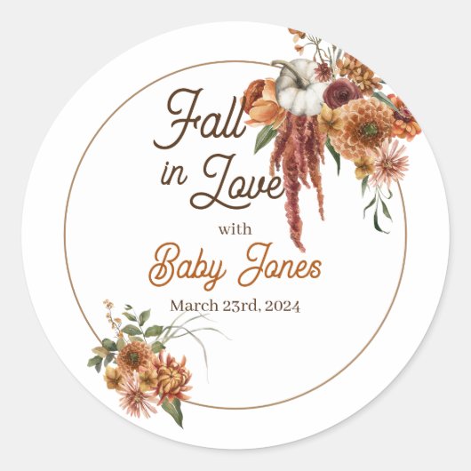 Fall Boho Baby Shower Stickers (Vorderseite)