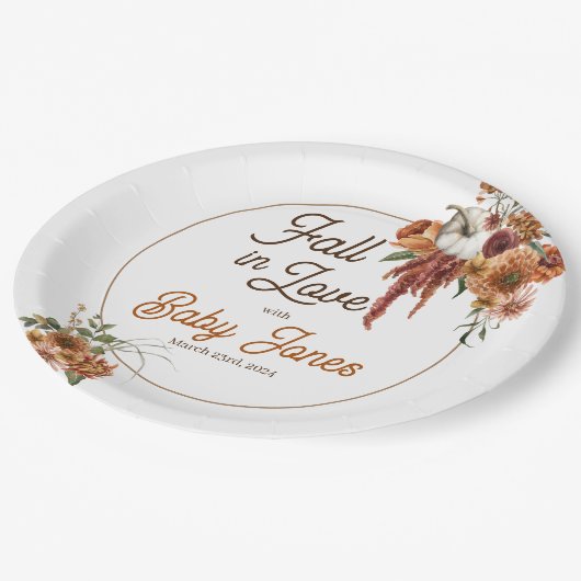 Fall Boho Babydusche Teller (Schrägansicht)