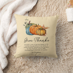 Fall Boho Beige Autumn Pumpkin Erntedank Kissen