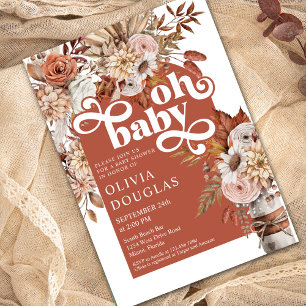 Fall Boho Bloral Vintag Herbst Babydusche Einladung