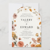 Fall Boho Bloral Wedding Einladung (Vorderseite)