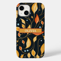 Fall Boho Blowers Black Orange Custom Phone Case