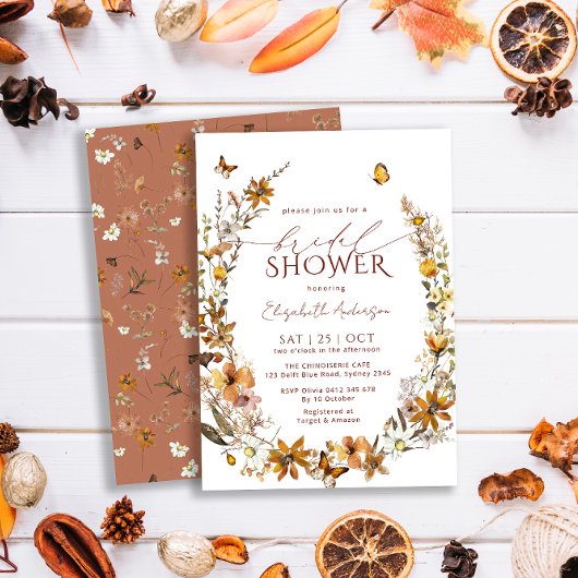 Fall Boho Brautparty Einladung