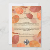 Fall Boho Burnt Orange Blätter QR Code Wedding Einladung (Rückseite)