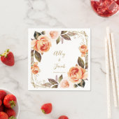 Fall Boho Burnt Orange Floral Wedding Napkins Serviette (Beispiel)
