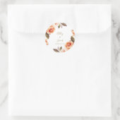 Fall Boho Burnt Orange Floral Wedding Runder Aufkleber (Tasche)