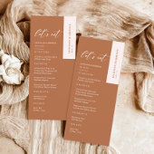 Fall Boho Burnt Orange Wedding Menükarte
