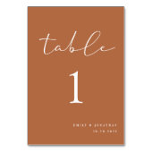 Fall Boho Burnt Orange Wedding Tischnummer (Vorderseite)