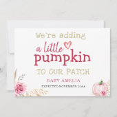 Fall Boho Erntedank Pumpkin Baby Ankündigung (Vorderseite)