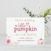 Fall Boho Erntedank Pumpkin Baby Ankündigung (Stehend Vorderseite)