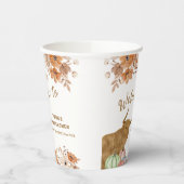 Fall Boho Floral Highland Kuh Baby Dusche Willkomm Pappbecher (Links)