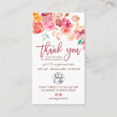 Fall boho florale Wasserfarbe Logo Bestellung Viel Visitenkarte (Vorderseite)