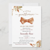 Fall Boho Gentleman Bow Krawatte Babydusche Einladung (Vorderseite)