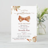 Fall Boho Gentleman Bow Krawatte Babydusche Einladung (Stehend Vorderseite)