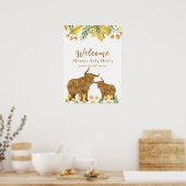 Fall Boho Highland Kuw Baby Dusche Willkommen Poster (Küche)