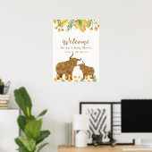 Fall Boho Highland Kuw Baby Dusche Willkommen Poster (Heimbüro)