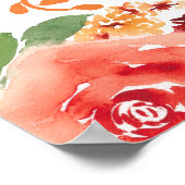 Fall Boho Kürbis Blumendusche Begrüßung Poster (Ecke)