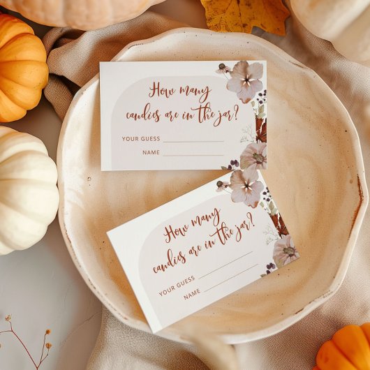 Fall boho Kürbis, wie viele Bonbons Gehäuse Karte