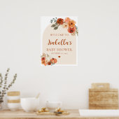 Fall Boho Little Pumpkin Baby Dusche Begrüßungszei Poster (Küche)