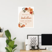 Fall Boho Little Pumpkin Baby Dusche Begrüßungszei Poster (Heimbüro)