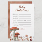 Fall Boho Mushroom Floral Baby Prediccard (Vorne/Hinten)