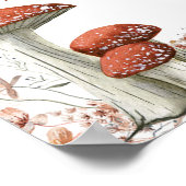 Fall Boho Mushroom Floral Baby Shooting Guest Book Poster (Ecke)