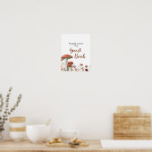 Fall Boho Mushroom Floral Baby Shooting Guest Book Poster (Küche)