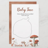 Fall Boho Mushroom Floral Baby Shower Baby Face (Vorne/Hinten)