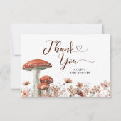 Fall Boho Mushroom Floral Danke Karte (Vorderseite)