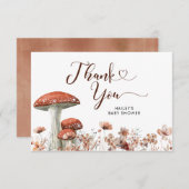 Fall Boho Mushroom Floral Danke Karte (Vorne/Hinten)