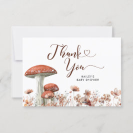 Fall Boho Mushroom Floral Danke Karte