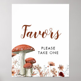Fall Boho Mushroom Floral Gastgeschenke Poster