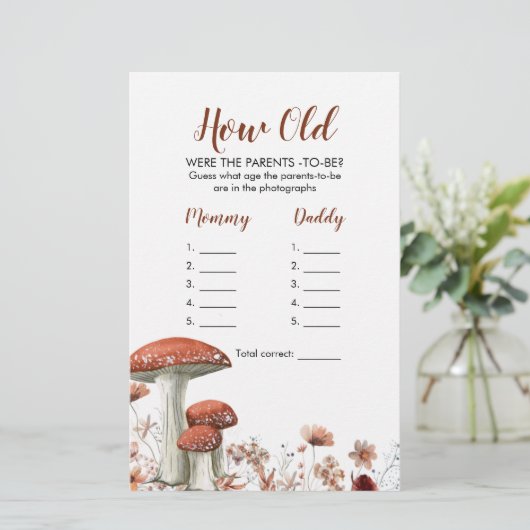 Fall Boho Mushroom Floral Wie alt waren die Eltern (Stehend Vorderseite)