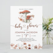 Fall Boho Mushroom Fungi Kinderdusche Einladung (Stehend Vorderseite)