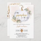 Fall Boho Pampas Grass Little Pumpkin Baby Dusche Einladung (Vorne/Hinten)