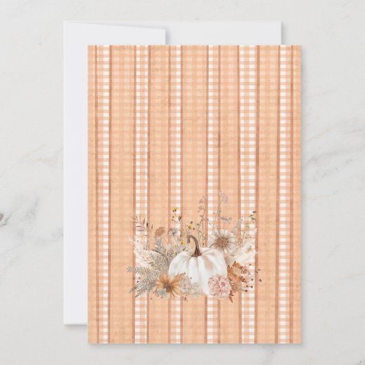 Fall Boho Pumpkin Baby Dusche Einladung (Rückseite)