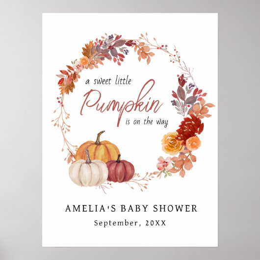Fall Boho Pumpkin Baby Dusche Poster (Vorne)
