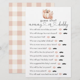 Fall Boho Pumpkin Baby Dusche "raten Sie, wer" Spi