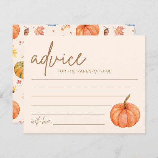 Fall Boho Pumpkin Baby Showcard (Vorne/Hinten)