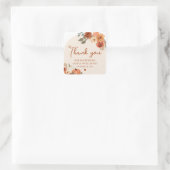 Fall Boho Pumpkin Brautparty Vielen Dank Quadratischer Aufkleber (Tasche)